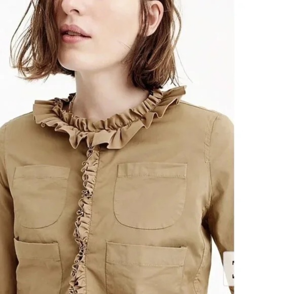 J.Crew Tan Ruffled Jacket, size 10 - Picture 8 of 11